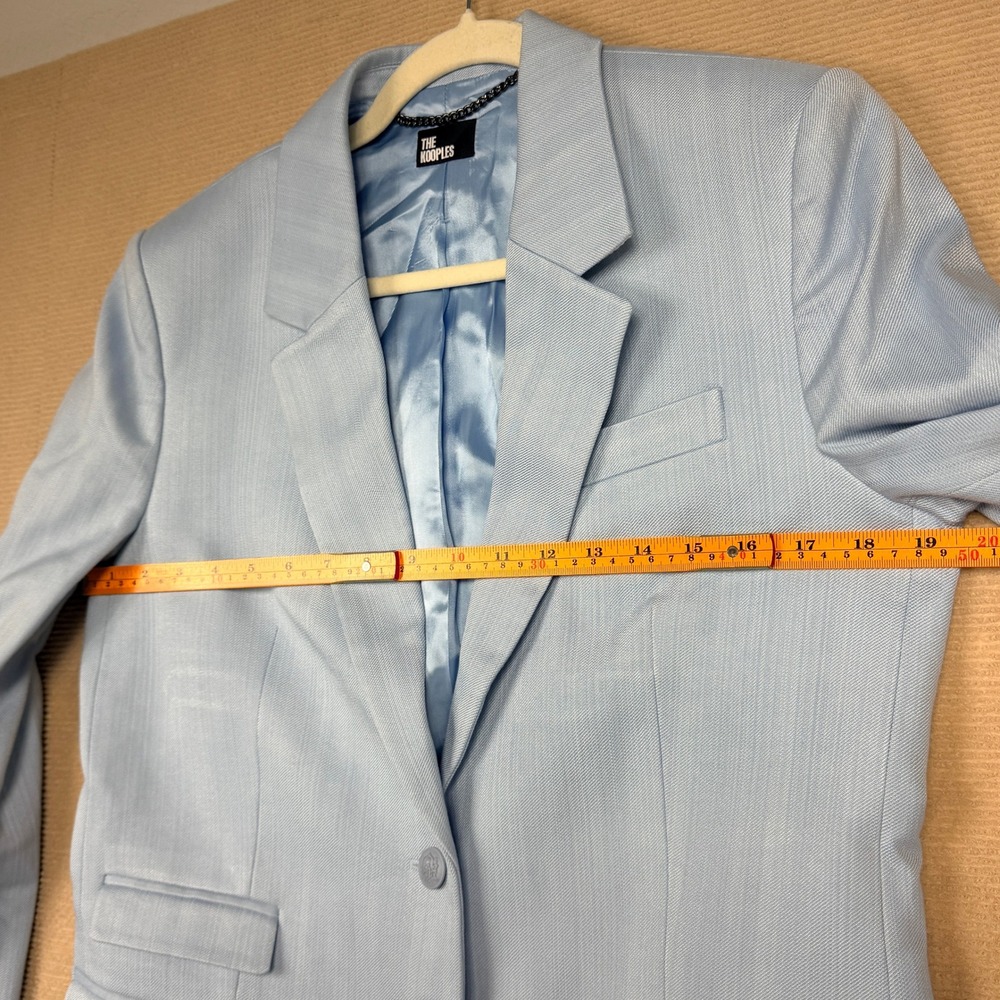 The Kooples Light Blue Textured Two Button Blazer Jacket FR 38 US 6 Women's - Picture 2 of 9